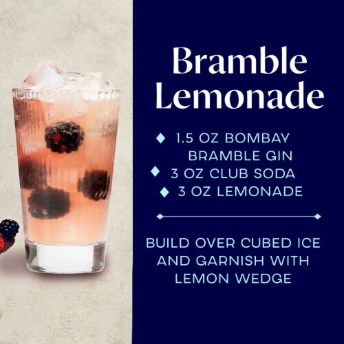 Bombay Bramble Blackberry & Raspberry Flavored Gin Perspective: left