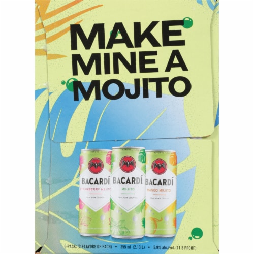 Bacardi Mojito Rum Ready to Drink Cocktail Variety Pack Perspective: left