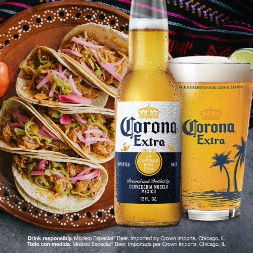 Corona Extra Lager Mexican Beer Perspective: left