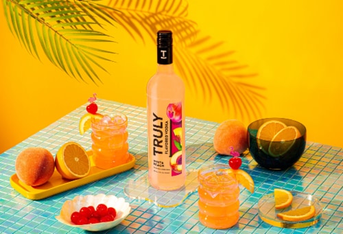 Truly White Peach Flavored Vodka Perspective: left