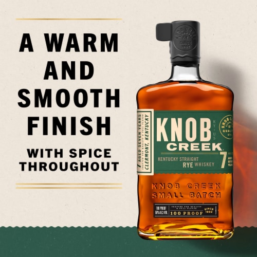 Knob Creek 7 Year Old Kentucky Straight Rye Whiskey Perspective: left