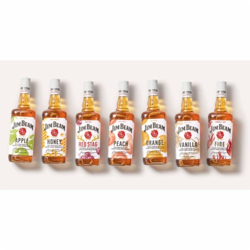 Jim Beam Kentucky Fire Bourbon Whiskey Perspective: left