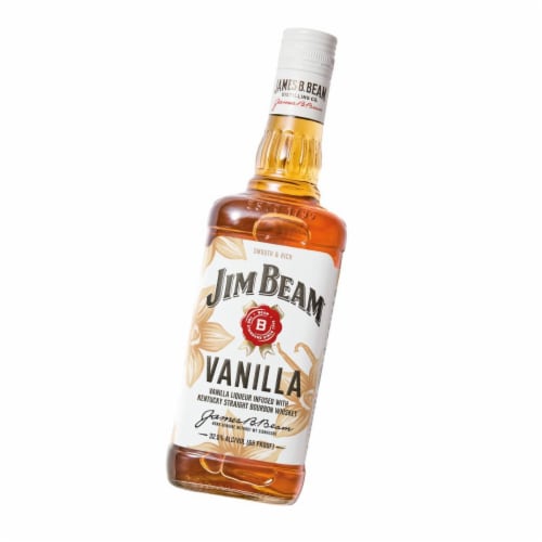 Jim Beam Vanilla Liqueur with Kentucky Straight Bourbon Whiskey Perspective: left