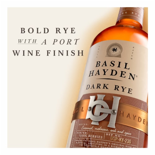Basil Hayden Dark Rye Kentucky Blended Whiskey Perspective: left
