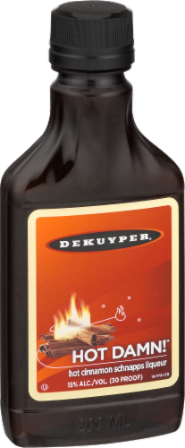 DeKuyper Hot Damn Hot Cinnamon Schnapps Liqueur Perspective: left