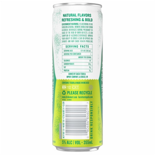 Hornitos Hard Seltzer Lime Ready to Drink Cocktail Perspective: left
