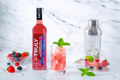 Truly Wild Berry Flavored Vodka Perspective: left