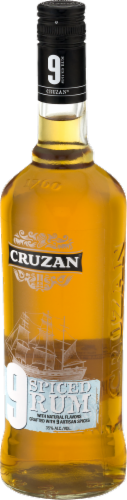 Cruzan 9 Spiced Dark Rum Perspective: left