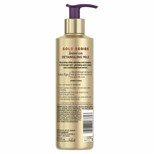 Pantene Gold Series Sulfate-Free Argan Oil Leave-On Detangling Milk Treatment Perspective: left