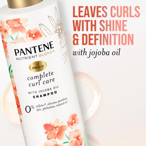 Pantene Nutrient Blends Complete Curl Care Sulfate Free with Jojoba Oil Hair Shampoo Perspective: left