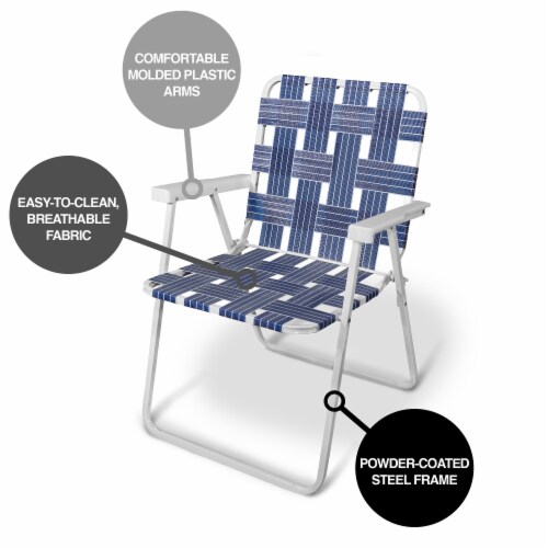 Rio Gear Camp and Go Portable Folding Lawn Beach Web Chair White