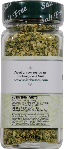 The Spice Hunter Salt Free Deliciously Dill Blend Spice Perspective: left
