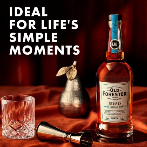 Old Forester 1920 Prohibition Style Kentucky Straight Bourbon Whisky Perspective: left