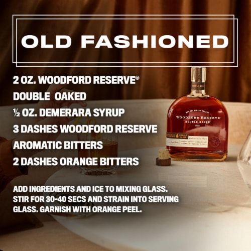 Woodford Reserve Double Oaked Kentucky Straight Bourbon Whiskey Perspective: left