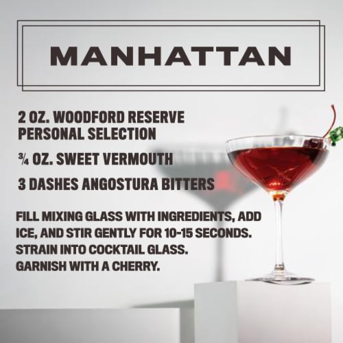 Woodford Reserve Personal Selection Bourbon Whiskey Perspective: left