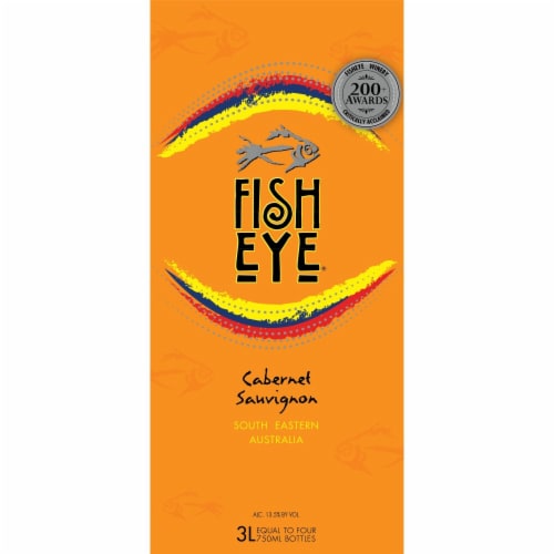 Fish Eye Cabernet Sauvignon Australia Red Wine Box Perspective: left