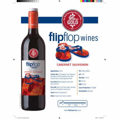 Flipflop Cabernet Sauvignon California Red Wine Perspective: left