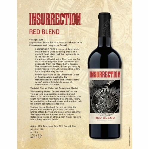 Insurrection Shiraz/Cabernet Sauvignon Australia Red Wine Perspective: left