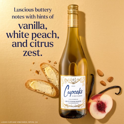 Cupcake Vineyards Butterkissed Chardonnay California White Wine Perspective: left