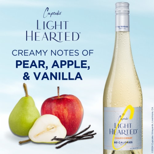 Cupcake Lighthearted Chardonnay California White Wine Perspective: left