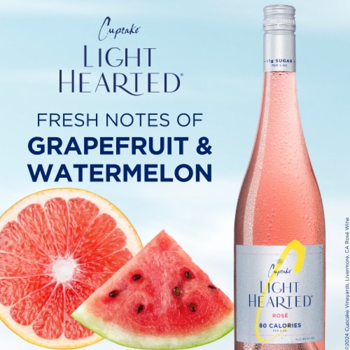 Cupcake® Vineyards Light Hearted® Rose Low Calorie Wine Perspective: left