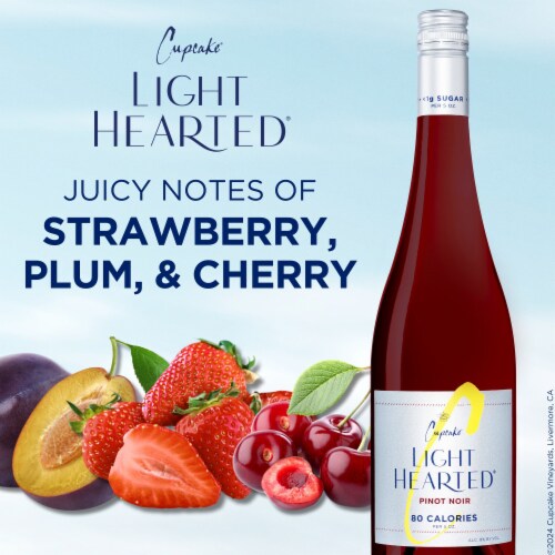 Cupcake Lighthearted Pinot Noir California Red Wine Perspective: left