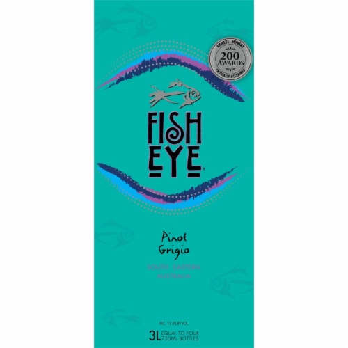 Fish Eye Pinot Grigio Australia White Wine Box Perspective: left