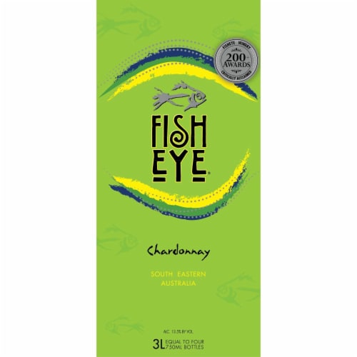 Fish Eye Chardonnay Australia White Wine Box Perspective: left