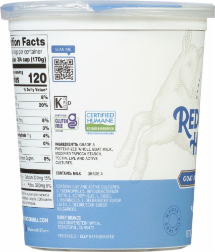 Redwood Hill Farm Plain Goat Milk Yogurt Cup Perspective: left