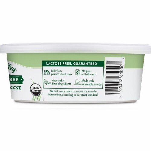 Green Valley Creamery Lactose Free Organic Cream Cheese, 8oz tub Perspective: left