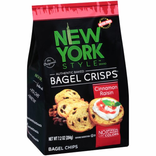New York Style Cinnamon Raisin Bagel Crisps Perspective: left