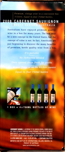Banrock Station Cabernet Sauvignon Boxed Wine Perspective: left