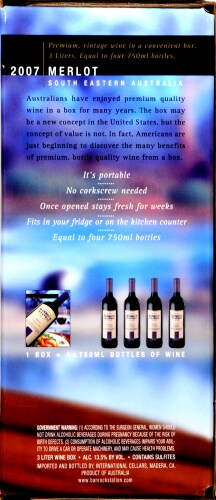 Banrock Station Merlot Boxed Wine Perspective: left