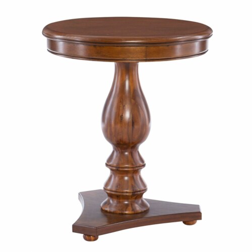 Linon Bree Wood Accent Side Table in Hazelnut Brown Perspective: left