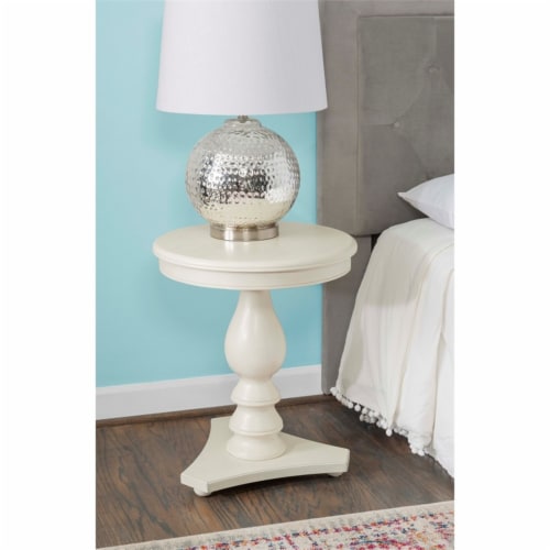 Linon Bree Wood Accent Side Table in White Perspective: left