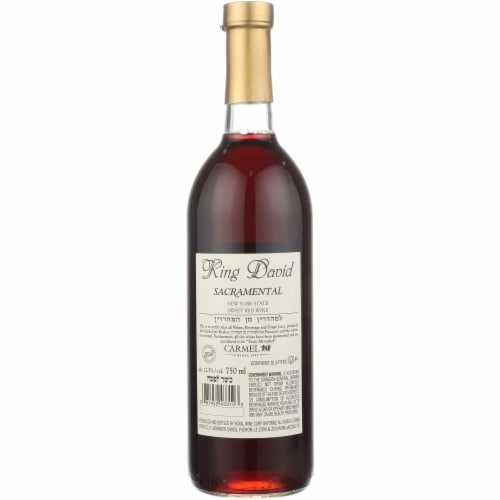 King David Sacramental Kosher New York Semi Sweet Red Wine Perspective: left