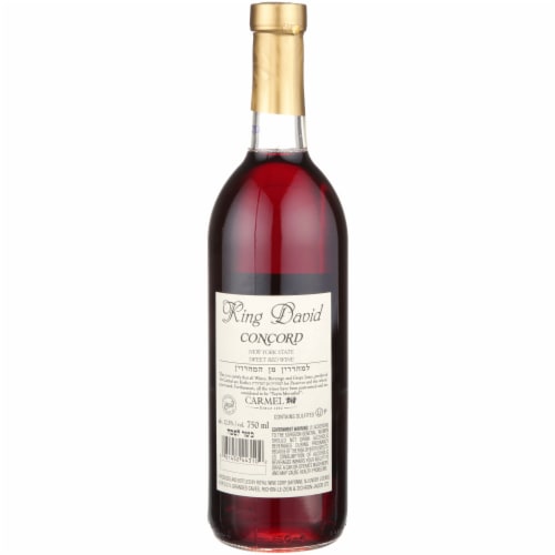 King David Concord Red Kosher New York Sweet Wine Perspective: left