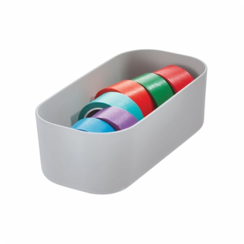 iDesign Eco Recycled Plastic Compact Drawer Bin - Gray Perspective: left