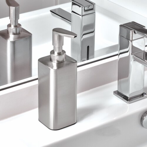 Interdesign Gia Stainless Steel Pump Soap Dispenser - Satin Silver Perspective: left