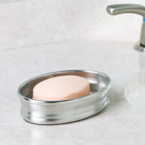 iDesign Cameo Stainless Steel Soap Dish - Silver Perspective: left