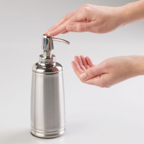 InterDesign Cameo Pump Dispenser - Silver Perspective: left