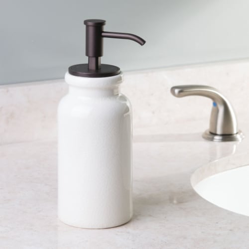 InterDesign Westport Pump Soap Dispenser - Cream/Bronze Perspective: left