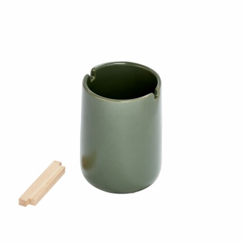 InterDesign Eco Vanity Ceramic Toothbrush Holder - Moss Perspective: left