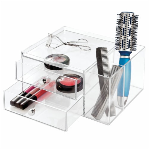 iDesign 2-Drawer Side Organizer - Clear Perspective: left