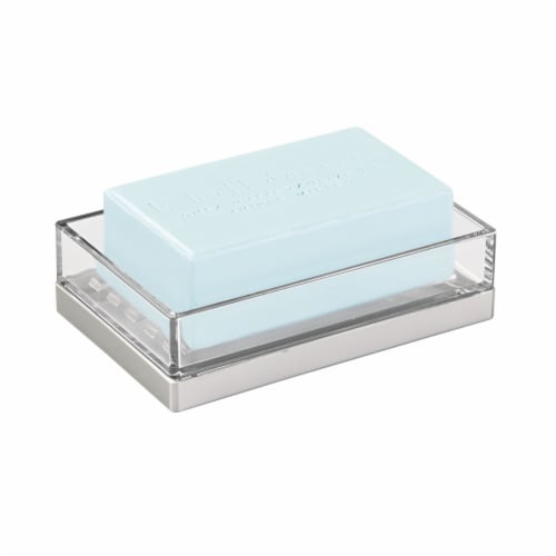 iDesign Clarity Soap Dish - Clear / Silver Perspective: left