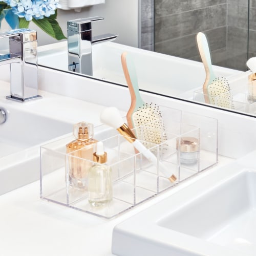 iDesign Clarity Cosmetic Organizer - Clear Perspective: left