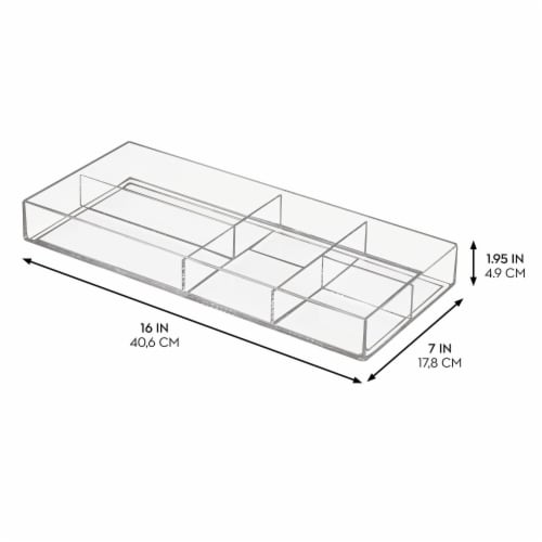 iDesign Clarity Divided Clear Tray Perspective: left