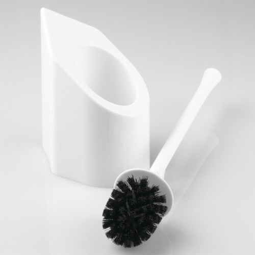 iDesign Corner Toilet Bowl Brush - White Perspective: left