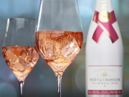 Moet & Chandon Ice Imperial Rose France Sparkling Wine Perspective: left