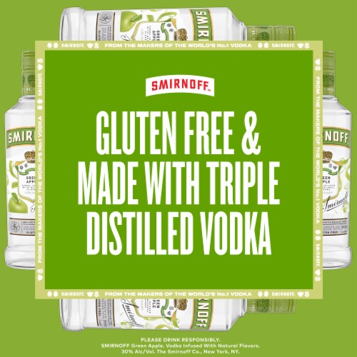 Smirnoff Green Apple (Vodka Infused With Natural Flavors) Perspective: left